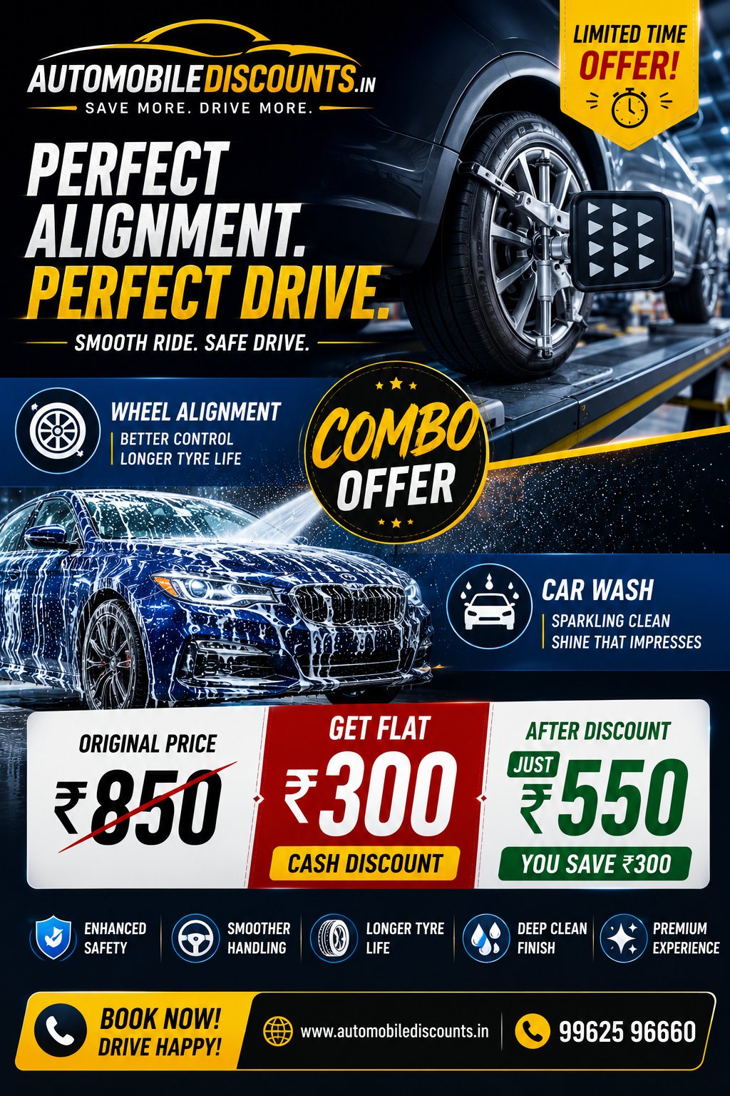 Car Wheel Alignment & Wash Combo OFFER 