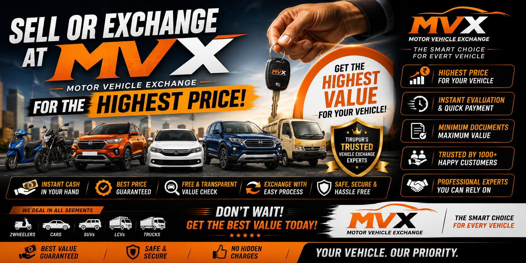 EXCHANGE OF USED VEHICLES