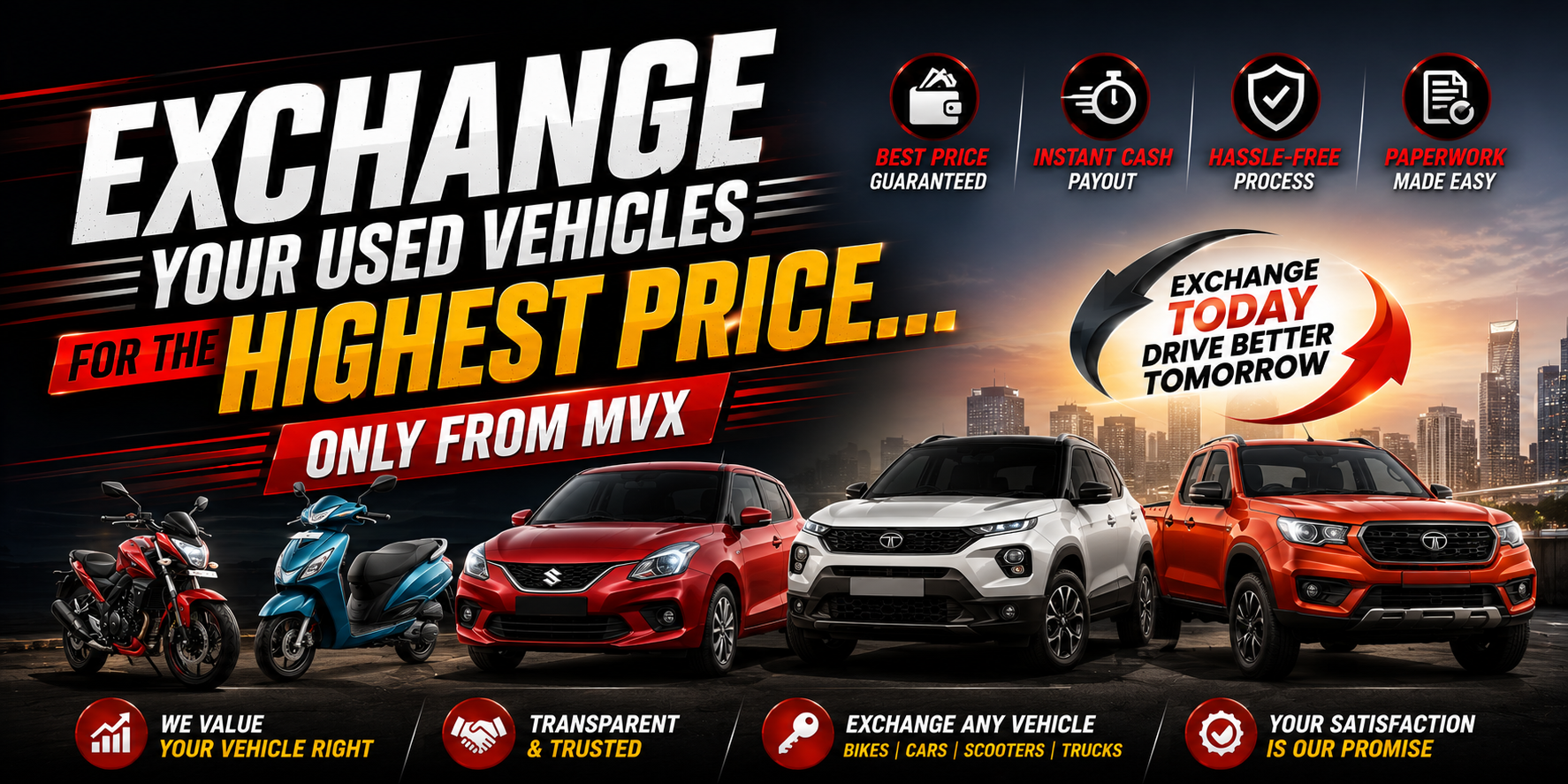 EXCHANGE OF USED VEHICLES